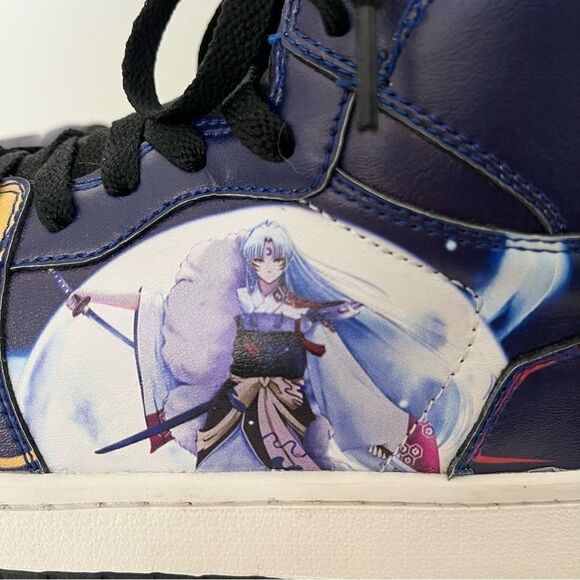 Anime Men’s High Top Lace up Sneakers Blue Character Size 9 - Picture 2 of 13